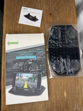 ipow Car Dashboard Anti Slip Phone Holder Silicone Base GPS Navigation Clip